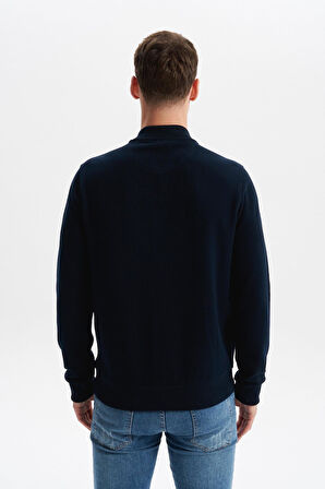 Arma Erkek Slim Fit Selanik Kumaş Tam Fermuar Fleto Cepli Kapüşonsuz Kolej Yaka Sweatshirt K30324698302 