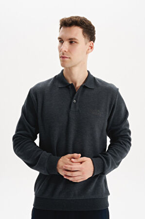 Arma Erkek Regular Fit Selanik Kumaş Polo Yaka Sweatshirt – Düğmeli, Pamuk Polyester Karışımlı %65 Pamuk %35 Polyester K30564699102 