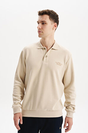 Arma Erkek Regular Fit Selanik Kumaş Polo Yaka Sweatshirt – Düğmeli, Pamuk Polyester Karışımlı %65 Pamuk %35 Polyester K30564699102 