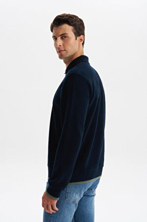 Arma Erkek Selanik Kumaş Polo Yaka Yarım Fermuarlı Regular Fit Sweatshirt Kazak K30554697902 