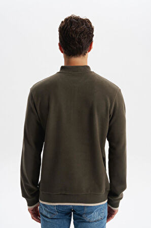 Arma Erkek Selanik Kumaş Polo Yaka Yarım Fermuarlı Regular Fit Sweatshirt Kazak K30554697902 