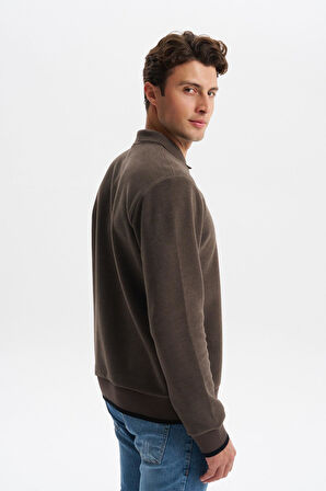 Arma Erkek Selanik Kumaş Polo Yaka Yarım Fermuarlı Regular Fit Sweatshirt Kazak K30554697902 