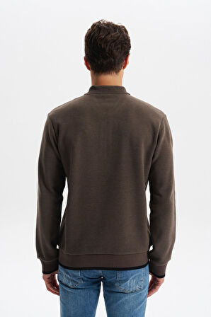 Arma Erkek Selanik Kumaş Polo Yaka Yarım Fermuarlı Regular Fit Sweatshirt Kazak K30554697902 