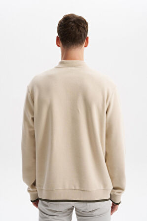 Arma Erkek Selanik Kumaş Polo Yaka Yarım Fermuarlı Regular Fit Sweatshirt Kazak K30554697902 