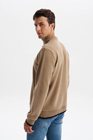 Arma Erkek Selanik Kumaş Polo Yaka Yarım Fermuarlı Regular Fit Sweatshirt Kazak K30554697902 