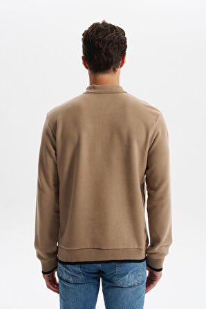 Arma Erkek Selanik Kumaş Polo Yaka Yarım Fermuarlı Regular Fit Sweatshirt Kazak K30554697902 