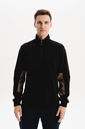 Arma Erkek Pamuk Polyester Karışımlı Selanik Kumaş Yarım Fermuar Dik Yaka Sweatshirt Kazak K30404698002 