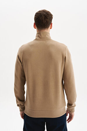 Arma Erkek Pamuk Polyester Karışımlı Selanik Kumaş Yarım Fermuar Dik Yaka Sweatshirt Kazak K30404698002 