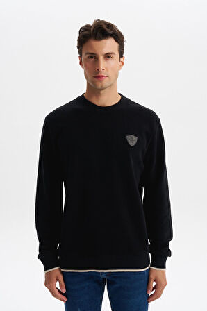 Arma Erkek Regular Fit Karbon Fırçalı Selanik Kumaş Bisiklet Yaka Süs Etiketli Sweatshirt Kazak K30124698802 