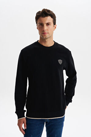 Arma Erkek Regular Fit Karbon Fırçalı Selanik Kumaş Bisiklet Yaka Süs Etiketli Sweatshirt Kazak K30124698802 