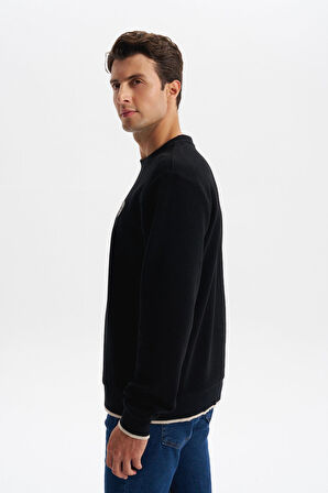 Arma Erkek Regular Fit Karbon Fırçalı Selanik Kumaş Bisiklet Yaka Süs Etiketli Sweatshirt Kazak K30124698802 