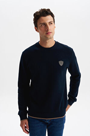 Arma Erkek Regular Fit Karbon Fırçalı Selanik Kumaş Bisiklet Yaka Süs Etiketli Sweatshirt Kazak K30124698802 