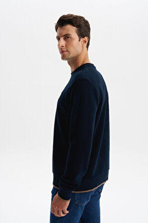 Arma Erkek Regular Fit Karbon Fırçalı Selanik Kumaş Bisiklet Yaka Süs Etiketli Sweatshirt Kazak K30124698802 