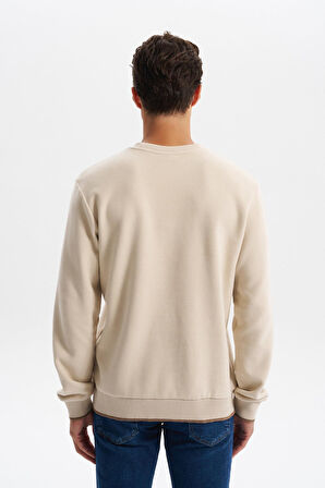 Arma Erkek Regular Fit Karbon Fırçalı Selanik Kumaş Bisiklet Yaka Süs Etiketli Sweatshirt Kazak K30124698802 