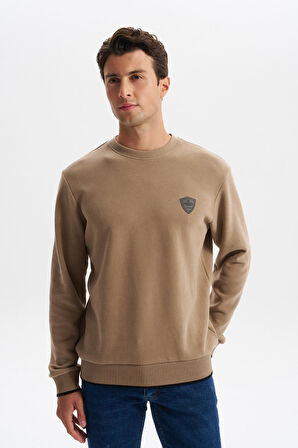 Arma Erkek Regular Fit Karbon Fırçalı Selanik Kumaş Bisiklet Yaka Süs Etiketli Sweatshirt Kazak K30124698802 