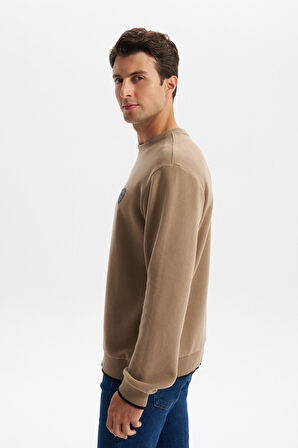 Arma Erkek Regular Fit Karbon Fırçalı Selanik Kumaş Bisiklet Yaka Süs Etiketli Sweatshirt Kazak K30124698802 