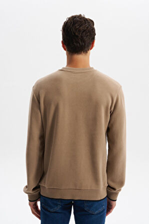 Arma Erkek Regular Fit Karbon Fırçalı Selanik Kumaş Bisiklet Yaka Süs Etiketli Sweatshirt Kazak K30124698802 