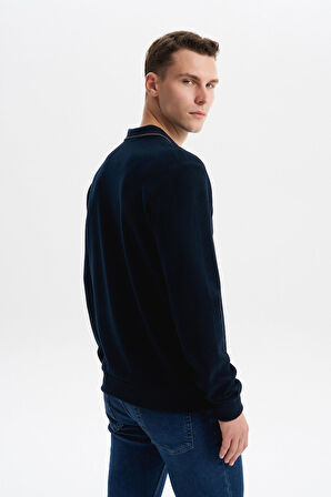 Arma Erkek Regular Fit Polo Yaka Sweatshirt – Karbon Fırçalı Selanik, %65 Pamuk %35 Polyester, Düğmesiz Basic K30554698602 