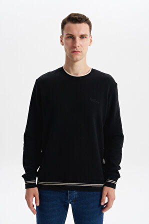 Arma Erkek Regular Fit Örme Selanik Sweatshirt – %65 Pamuk %35 Polyester, Karbon Fırçalı, Basic Bisiklet Yaka K30124698702 