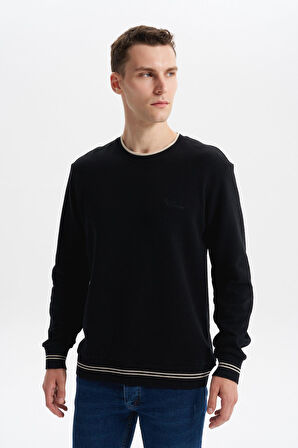 Arma Erkek Regular Fit Örme Selanik Sweatshirt – %65 Pamuk %35 Polyester, Karbon Fırçalı, Basic Bisiklet Yaka K30124698702 