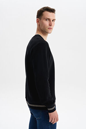 Arma Erkek Regular Fit Örme Selanik Sweatshirt – %65 Pamuk %35 Polyester, Karbon Fırçalı, Basic Bisiklet Yaka K30124698702 