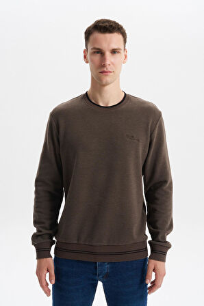 Arma Erkek Regular Fit Örme Selanik Sweatshirt – %65 Pamuk %35 Polyester, Karbon Fırçalı, Basic Bisiklet Yaka K30124698702 