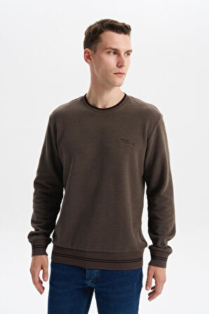 Arma Erkek Regular Fit Örme Selanik Sweatshirt – %65 Pamuk %35 Polyester, Karbon Fırçalı, Basic Bisiklet Yaka K30124698702 