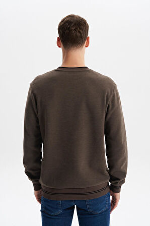 Arma Erkek Regular Fit Örme Selanik Sweatshirt – %65 Pamuk %35 Polyester, Karbon Fırçalı, Basic Bisiklet Yaka K30124698702 