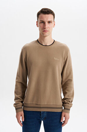 Arma Erkek Regular Fit Örme Selanik Sweatshirt – %65 Pamuk %35 Polyester, Karbon Fırçalı, Basic Bisiklet Yaka K30124698702 