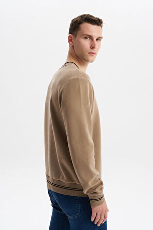 Arma Erkek Regular Fit Örme Selanik Sweatshirt – %65 Pamuk %35 Polyester, Karbon Fırçalı, Basic Bisiklet Yaka K30124698702 