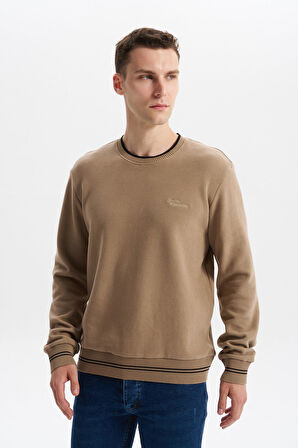 Arma Erkek Regular Fit Örme Selanik Sweatshirt – %65 Pamuk %35 Polyester, Karbon Fırçalı, Basic Bisiklet Yaka K30124698702 