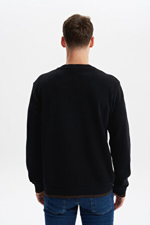 Arma Erkek Regular Fit Örme Selanik Sweatshirt – %65 Pamuk %35 Polyester, Karbon Fırçalı, Basic Bisiklet Yaka K30124699002 