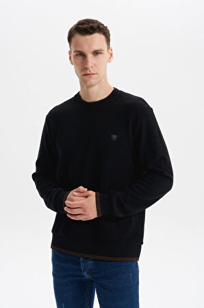 Arma Erkek Regular Fit Örme Selanik Sweatshirt – %65 Pamuk %35 Polyester, Karbon Fırçalı, Basic Bisiklet Yaka K30124699002 