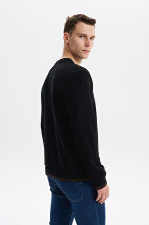 Arma Erkek Regular Fit Örme Selanik Sweatshirt – %65 Pamuk %35 Polyester, Karbon Fırçalı, Basic Bisiklet Yaka K30124699002 