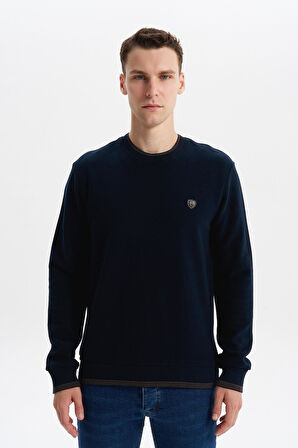 Arma Erkek Regular Fit Örme Selanik Sweatshirt – %65 Pamuk %35 Polyester, Karbon Fırçalı, Basic Bisiklet Yaka K30124699002 