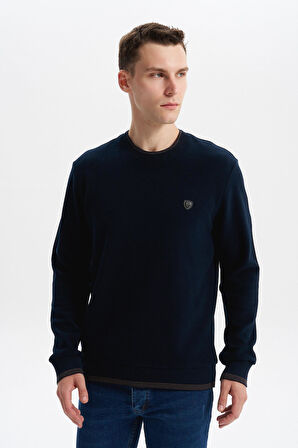 Arma Erkek Regular Fit Örme Selanik Sweatshirt – %65 Pamuk %35 Polyester, Karbon Fırçalı, Basic Bisiklet Yaka K30124699002 