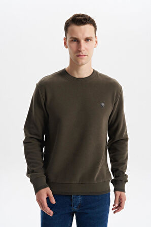 Arma Erkek Regular Fit Örme Selanik Sweatshirt – %65 Pamuk %35 Polyester, Karbon Fırçalı, Basic Bisiklet Yaka K30124699002 