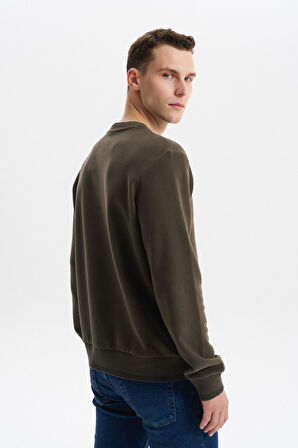 Arma Erkek Regular Fit Örme Selanik Sweatshirt – %65 Pamuk %35 Polyester, Karbon Fırçalı, Basic Bisiklet Yaka K30124699002 