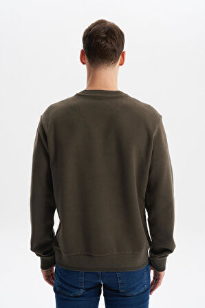 Arma Erkek Regular Fit Örme Selanik Sweatshirt – %65 Pamuk %35 Polyester, Karbon Fırçalı, Basic Bisiklet Yaka K30124699002 