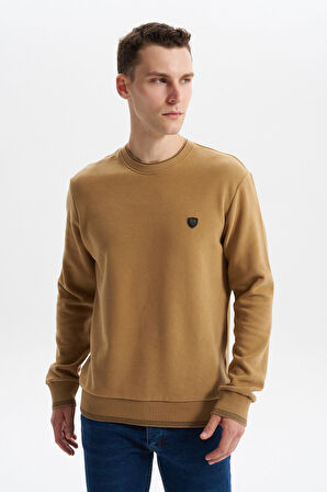 Arma Erkek Regular Fit Örme Selanik Sweatshirt – %65 Pamuk %35 Polyester, Karbon Fırçalı, Basic Bisiklet Yaka K30124699002 