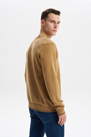 Arma Erkek Regular Fit Örme Selanik Sweatshirt – %65 Pamuk %35 Polyester, Karbon Fırçalı, Basic Bisiklet Yaka K30124699002 