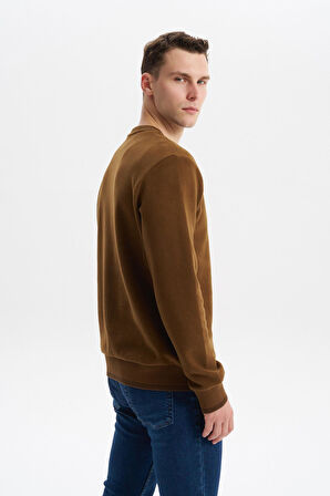 Arma Erkek Regular Fit Örme Selanik Sweatshirt – %65 Pamuk %35 Polyester, Karbon Fırçalı, Basic Bisiklet Yaka K30124699002 
