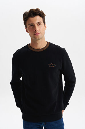Arma Erkek Regular Fit Örme Selanik Sweatshirt – %65 Pamuk %35 Polyester, Karbon Fırçalı, Basic Bisiklet Yaka K30124698902 