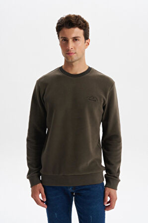 Arma Erkek Regular Fit Örme Selanik Sweatshirt – %65 Pamuk %35 Polyester, Karbon Fırçalı, Basic Bisiklet Yaka K30124698902 