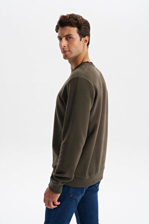 Arma Erkek Regular Fit Örme Selanik Sweatshirt – %65 Pamuk %35 Polyester, Karbon Fırçalı, Basic Bisiklet Yaka K30124698902 