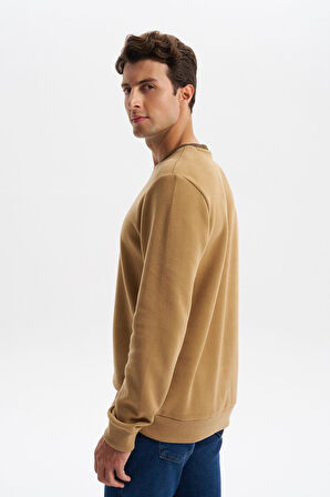 Arma Erkek Regular Fit Örme Selanik Sweatshirt – %65 Pamuk %35 Polyester, Karbon Fırçalı, Basic Bisiklet Yaka K30124698902 