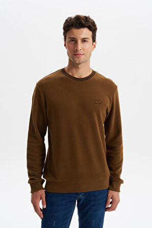 Arma Erkek Regular Fit Örme Selanik Sweatshirt – %65 Pamuk %35 Polyester, Karbon Fırçalı, Basic Bisiklet Yaka K30124698902 