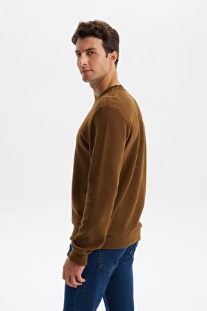 Arma Erkek Regular Fit Örme Selanik Sweatshirt – %65 Pamuk %35 Polyester, Karbon Fırçalı, Basic Bisiklet Yaka K30124698902 