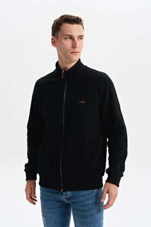 Arma Erkek Regular Fit Basic Reglan Kollu Selanik Sweatshirt – Karbon Fırçalı, Dik Yaka, Tam Fermuar, Cepli, Pamuk Polyester K30324698202 