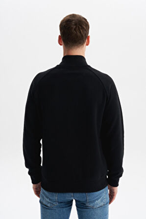 Arma Erkek Regular Fit Basic Reglan Kollu Selanik Sweatshirt – Karbon Fırçalı, Dik Yaka, Tam Fermuar, Cepli, Pamuk Polyester K30324698202 